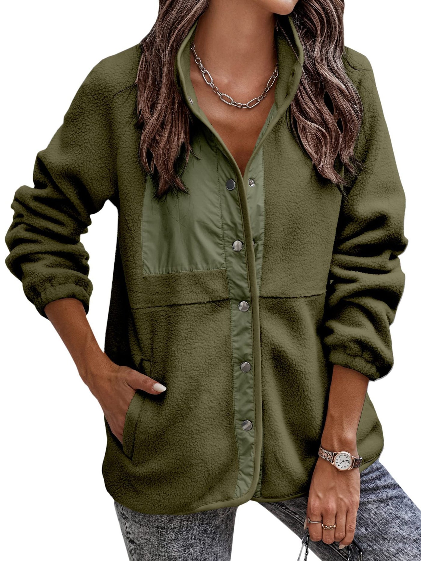 Button Up Polar Fleece Thermal Jacket