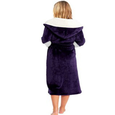 Long Bathrobe Night Gown with Hoodie