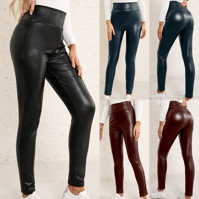 High Elasticity Slim Fit PU Leather Pants