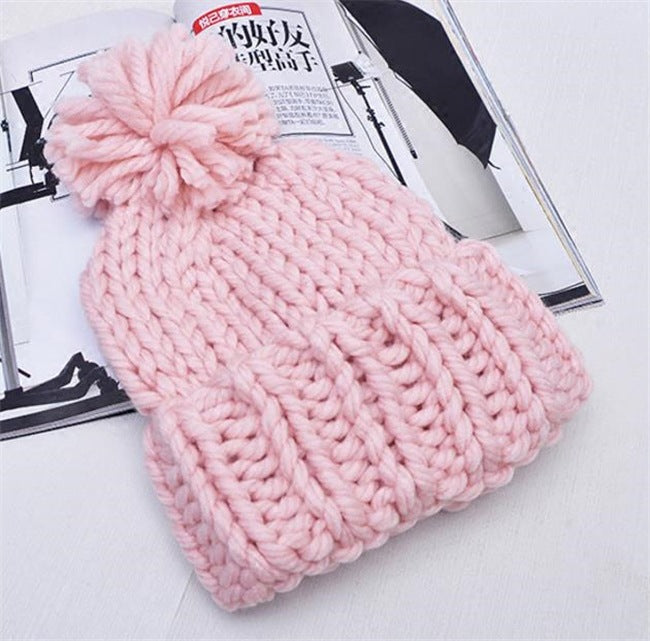 Knitted Hat with Pompon