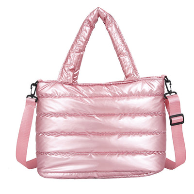 Shiny Puffy Shoulder Handbag