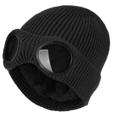 Knitted Wool Hat w/Built in Glasses
