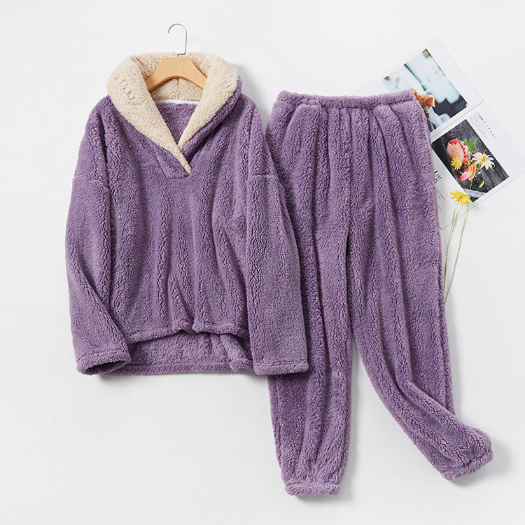 Coral Fleece Unisex Pajamas Set