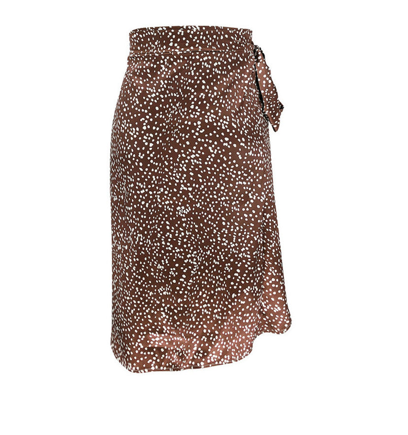 High Waist Lotus Leaf Wrap Skirt