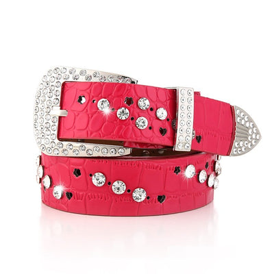Faux Leather Bling Belt
