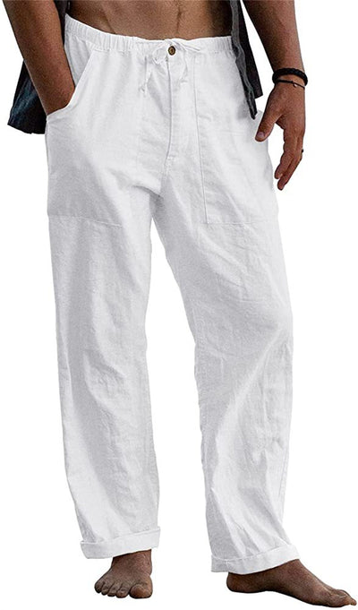 Loose Fitting Linen Drawstring Pants