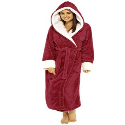 Long Bathrobe Night Gown with Hoodie