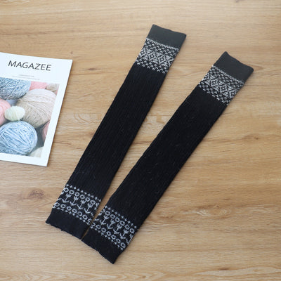 Diamond Fried Dough Twist Long Wool Stockings Set