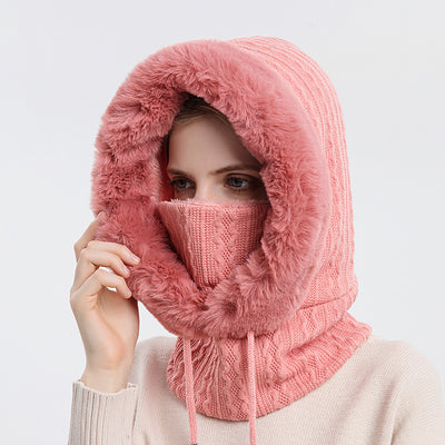 Turtle Neck Drawstring Hat w/Built in Mask
