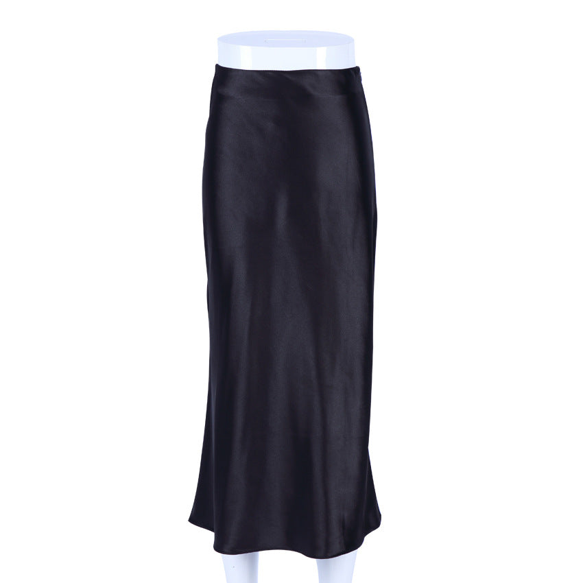 Draped Satin Skirt