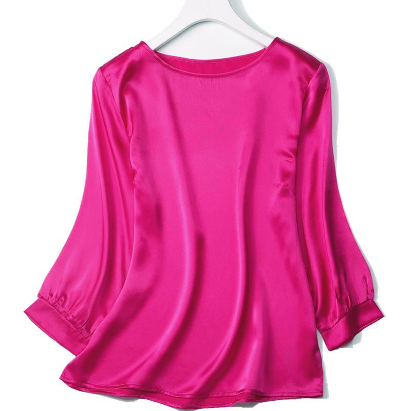 Lantern Sleeve Silkworm Pearl Satin Shirt