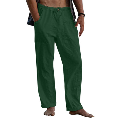 Loose Fitting Linen Drawstring Pants