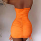 Tube Top Drawstring Lace Dress