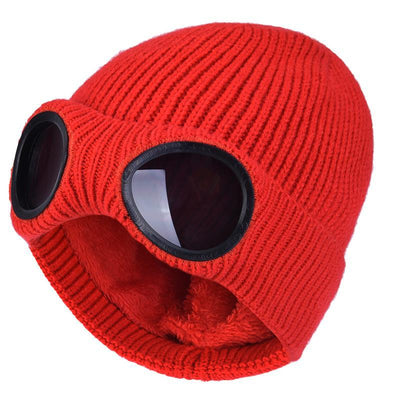 Knitted Wool Hat w/Built in Glasses