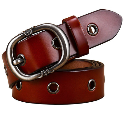 Solid Color Leather Belt