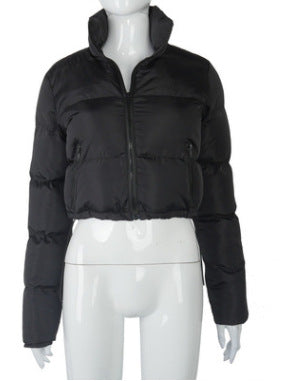 Warm Bread Down Crop Jacket w/Stand-up Collar