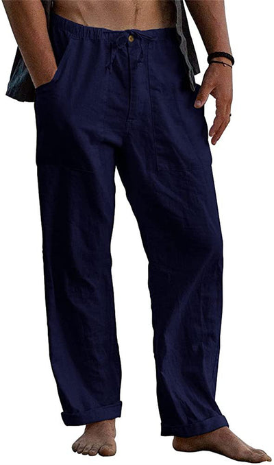Loose Fitting Linen Drawstring Pants