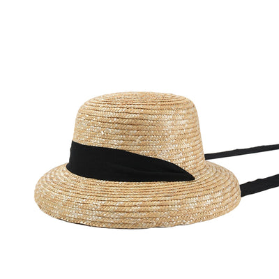 French Strap Straw Lampshade Hat