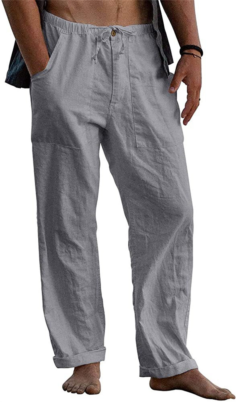 Loose Fitting Linen Drawstring Pants