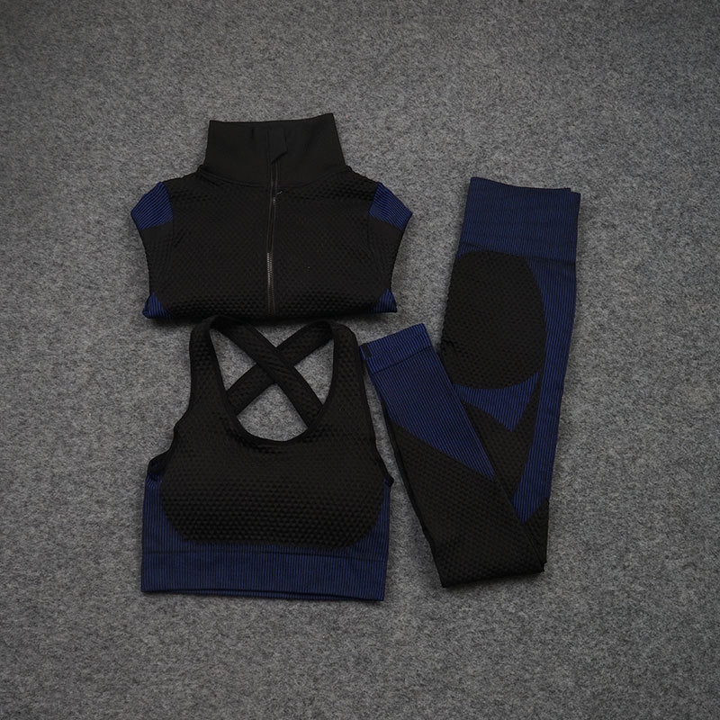 Three-piece Nylon Stretch Fitness Suit