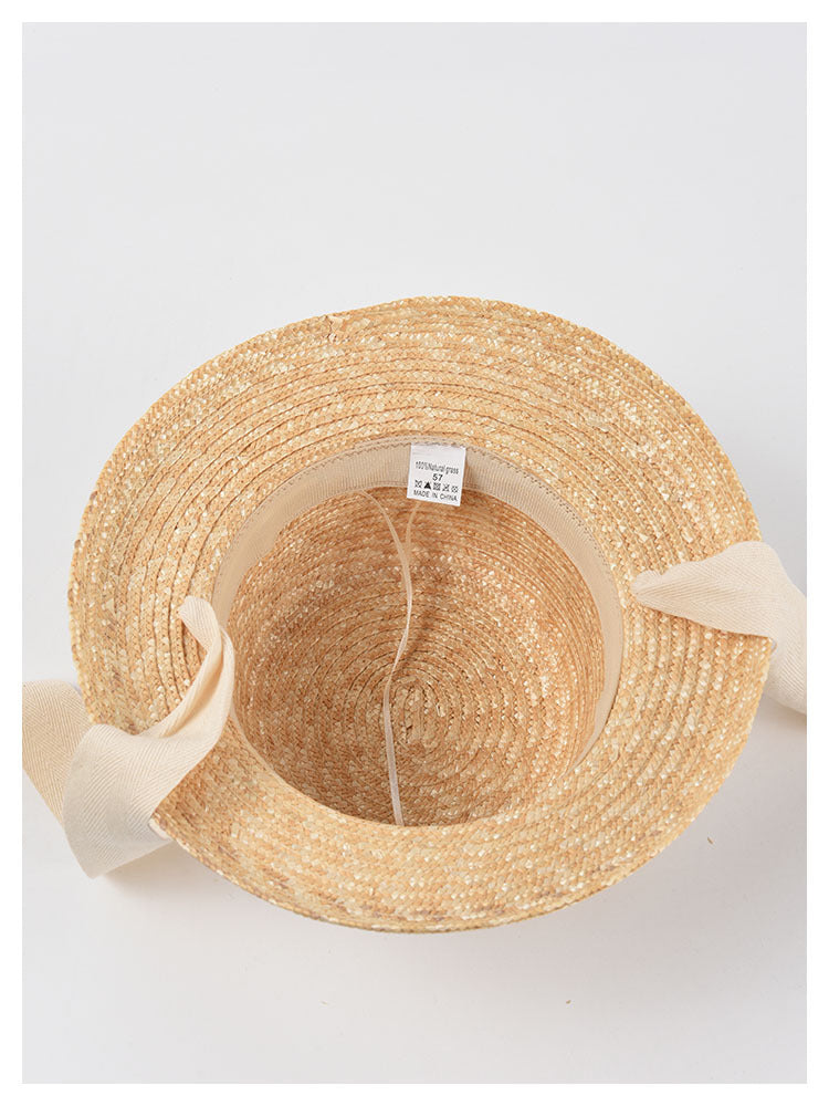 French Strap Straw Lampshade Hat