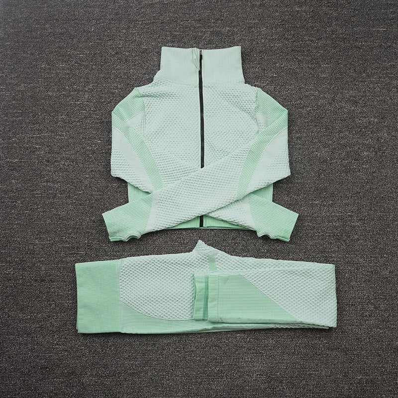 Three-piece Nylon Stretch Fitness Suit