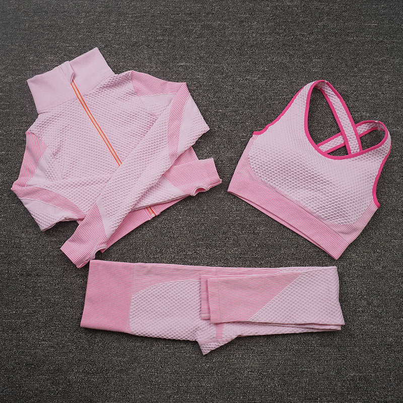 Three-piece Nylon Stretch Fitness Suit