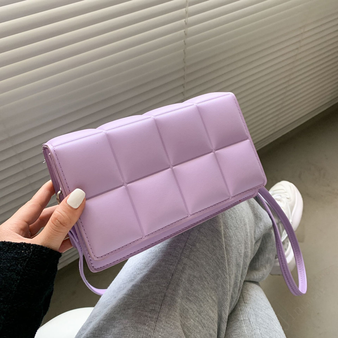 Small Shiny Faux Leather Shoulder Bag