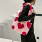 Fluffy Plush Love Heart Underarm Bag