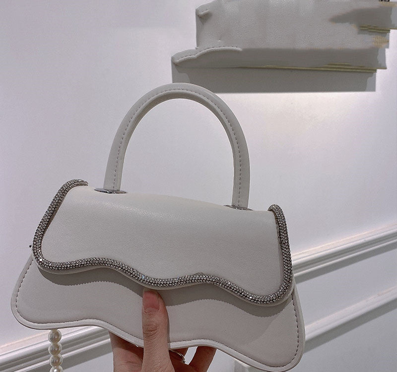 Faux Leather Diamond Handbag